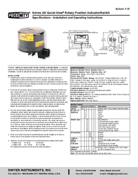 Thumbnail of document Manual - QV Quick-View Valve Position Indicator/Switch